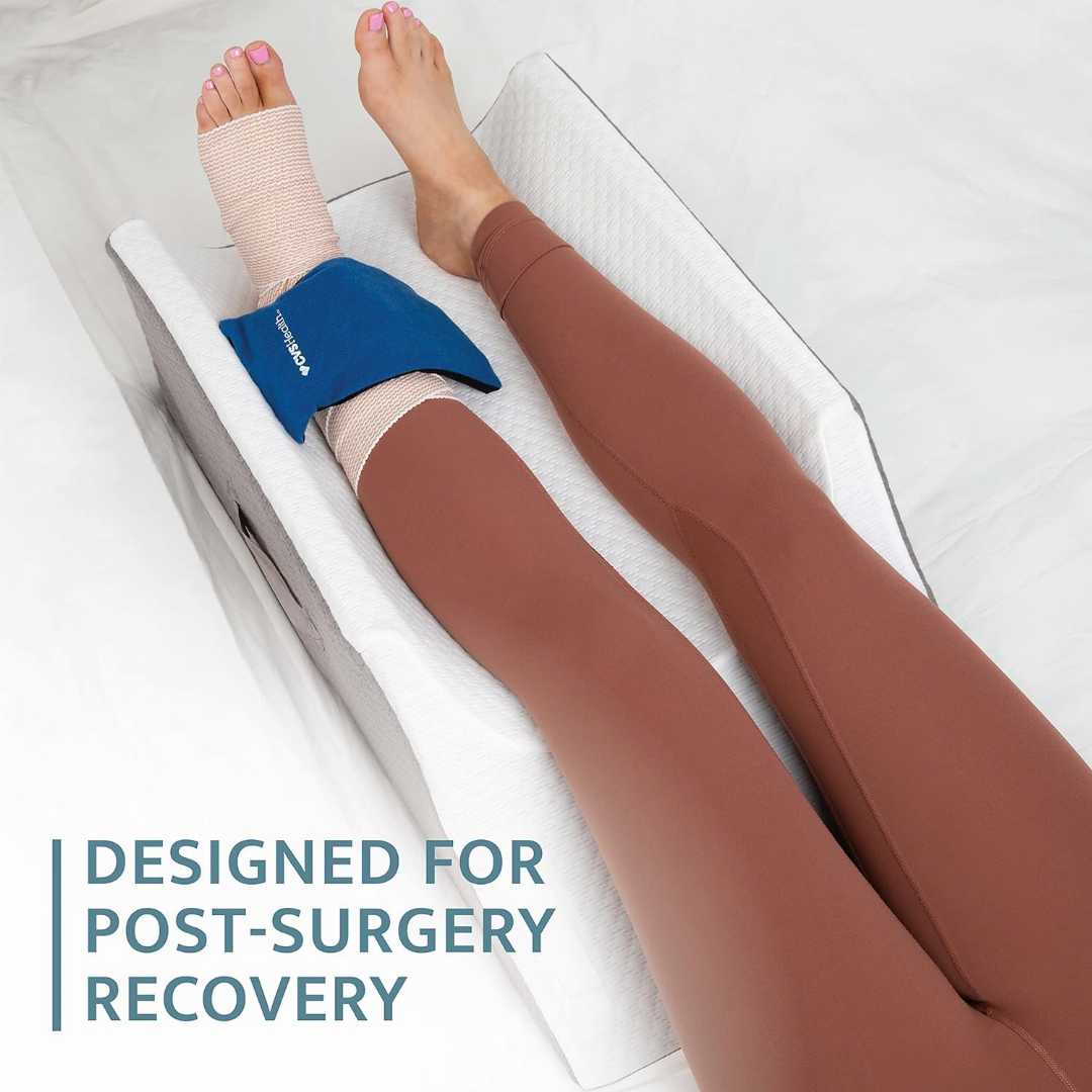 Kolbs double leg pillow, leg elevation pillow, post surgery pillow, knee pain relief, varicose veins pillow, medical leg wedge.
