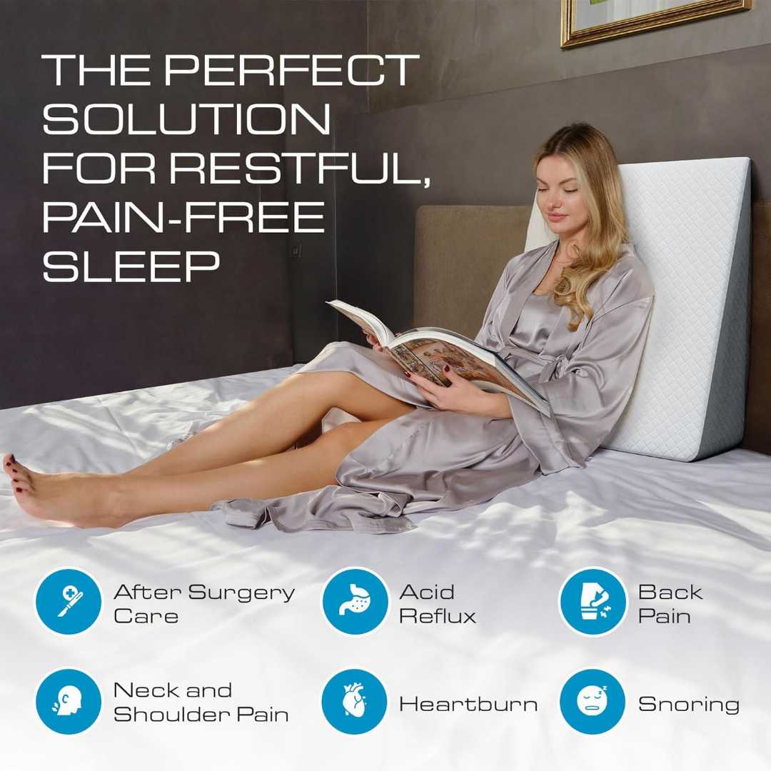 Kolbs wedge pillow, bed wedge pillow, sleep apnea pillow, acid reflux pillow, back pain relief pillow, wedge pillow review.