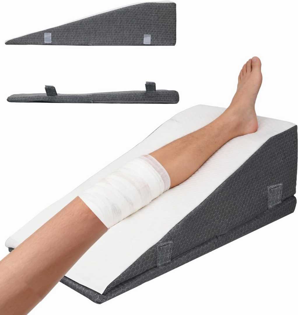 leg elevation pillow, surgery recovery pillow, knee support pillow, ankle support wedge, swelling relief pillow
