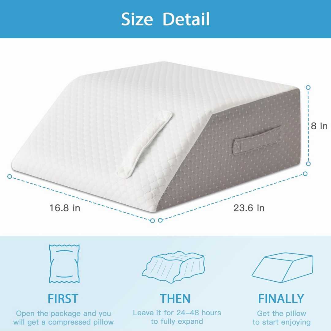 leg elevation pillow, MEGCXIT leg pillow, memory foam leg wedge, swelling relief pillow, post surgery recovery pillow, foot knee support pillow