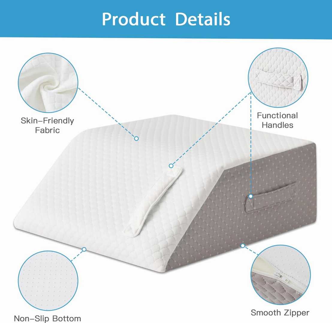 leg elevation pillow, MEGCXIT leg pillow, memory foam leg wedge, swelling relief pillow, post surgery recovery pillow, foot knee support pillow