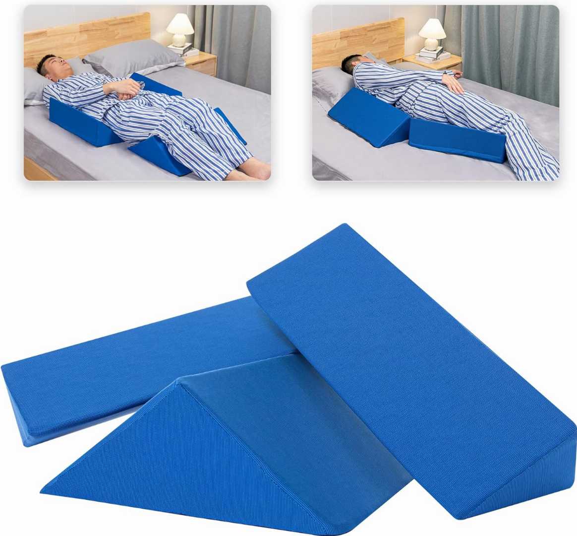 Fanwer wedge pillow, side sleeping wedge, positioning pillow set, bedsore prevention pillow, pregnancy support pillow, memory foam wedge set, post surgery pillow

