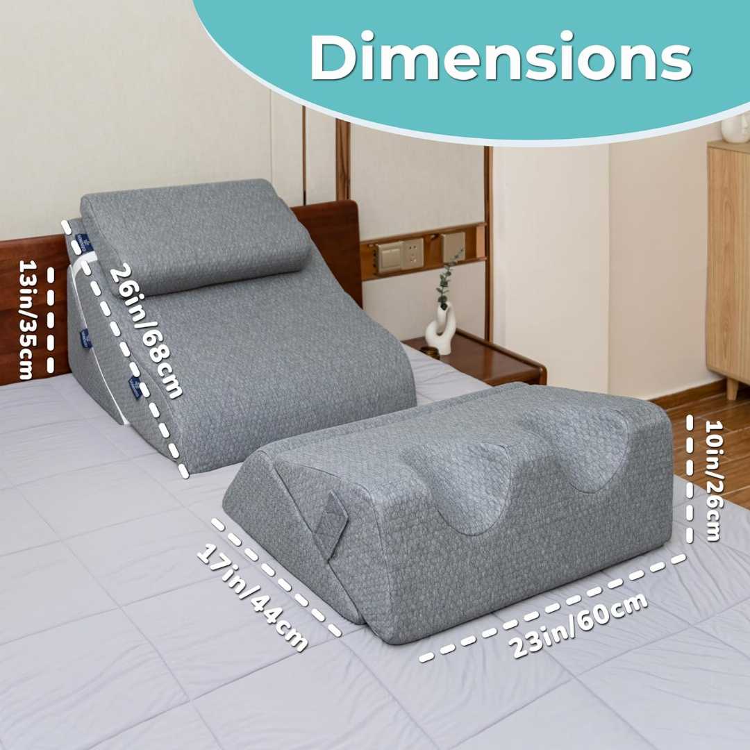 wedge pillow set, orthopedic pillow, acid reflux pillow, back support pillow, memory foam wedge, post surgery pillow
