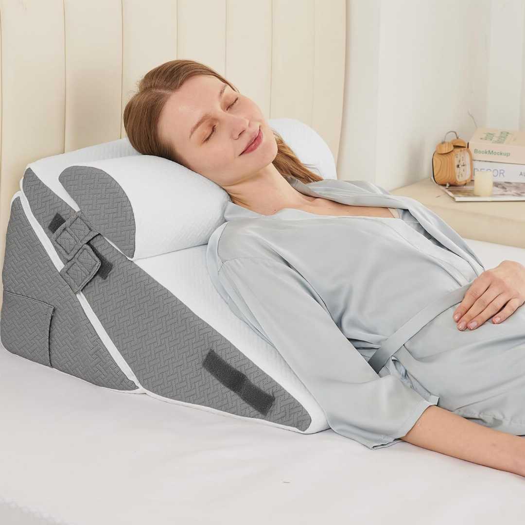 Sasttie wedge pillow, adjustable wedge pillow set, memory foam wedge pillow, acid reflux pillow, GERD relief pillow, snoring relief pillow, neck pain pillow, back pain support pillow, post surgery re