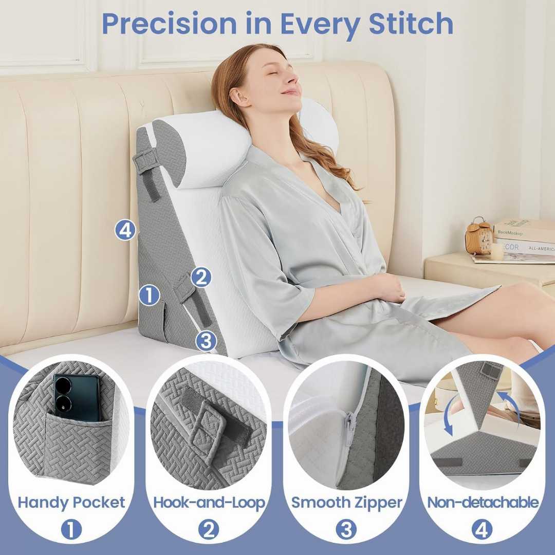 Sasttie wedge pillow, adjustable wedge pillow set, memory foam wedge pillow, acid reflux pillow, GERD relief pillow, snoring relief pillow, neck pain pillow, back pain support pillow, post surgery re