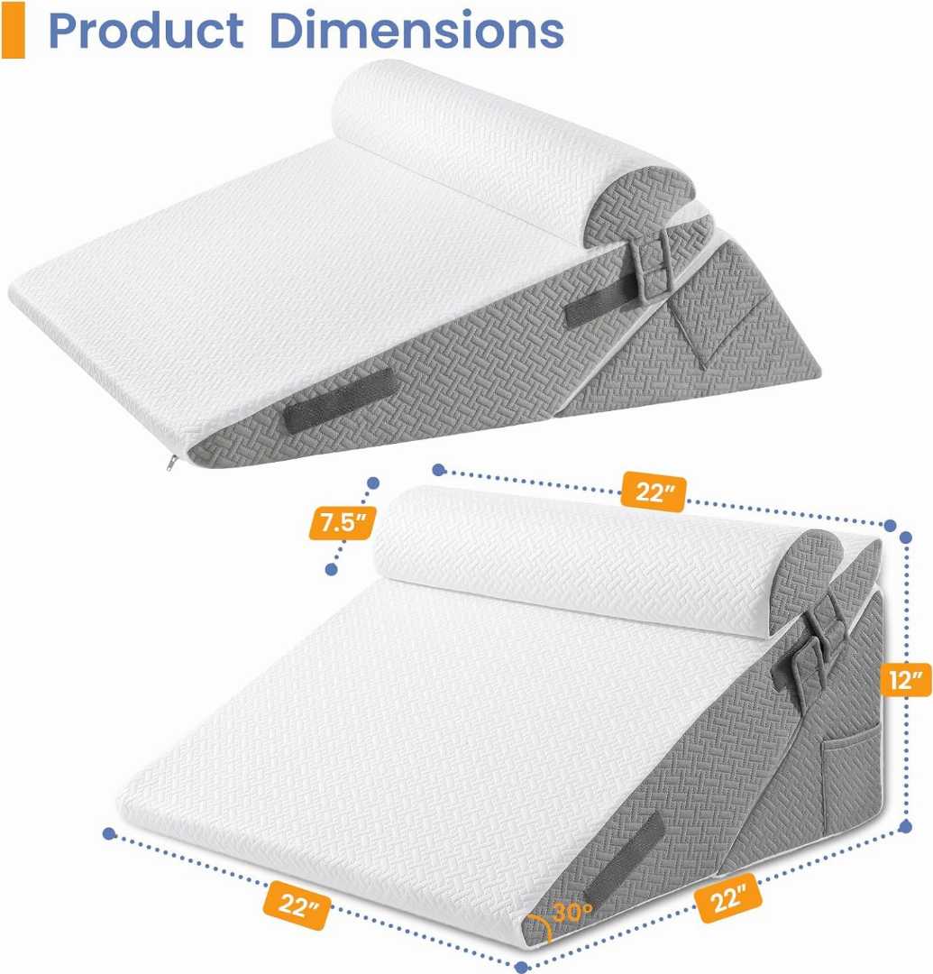 Sasttie wedge pillow, adjustable wedge pillow set, memory foam wedge pillow, acid reflux pillow, GERD relief pillow, snoring relief pillow, neck pain pillow, back pain support pillow, post surgery re