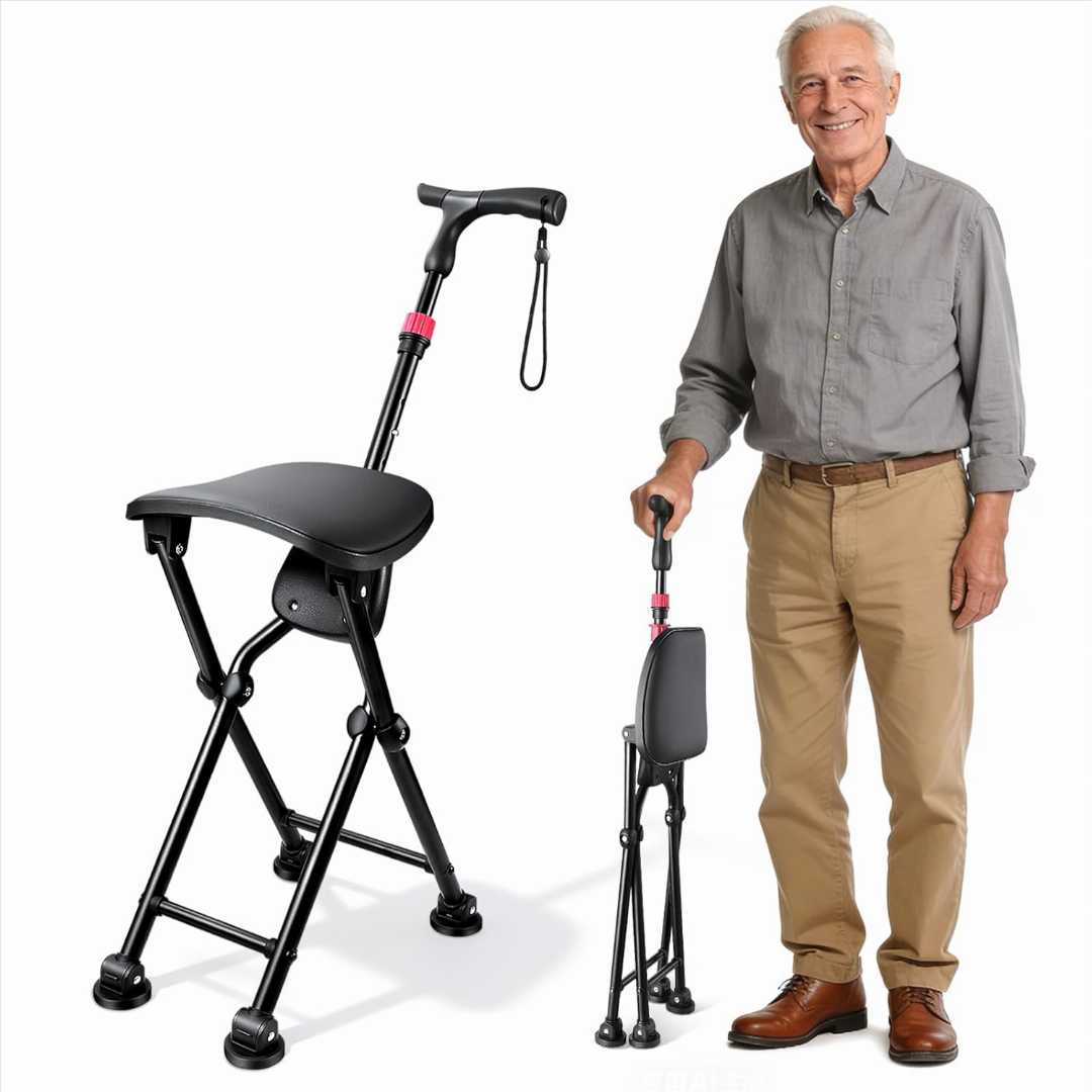 heavy duty walking cane for men and women,durable walking stick for balance support, portable folding cane for seniors,lightweight collapsible cane for travel,adjustable height walking stick