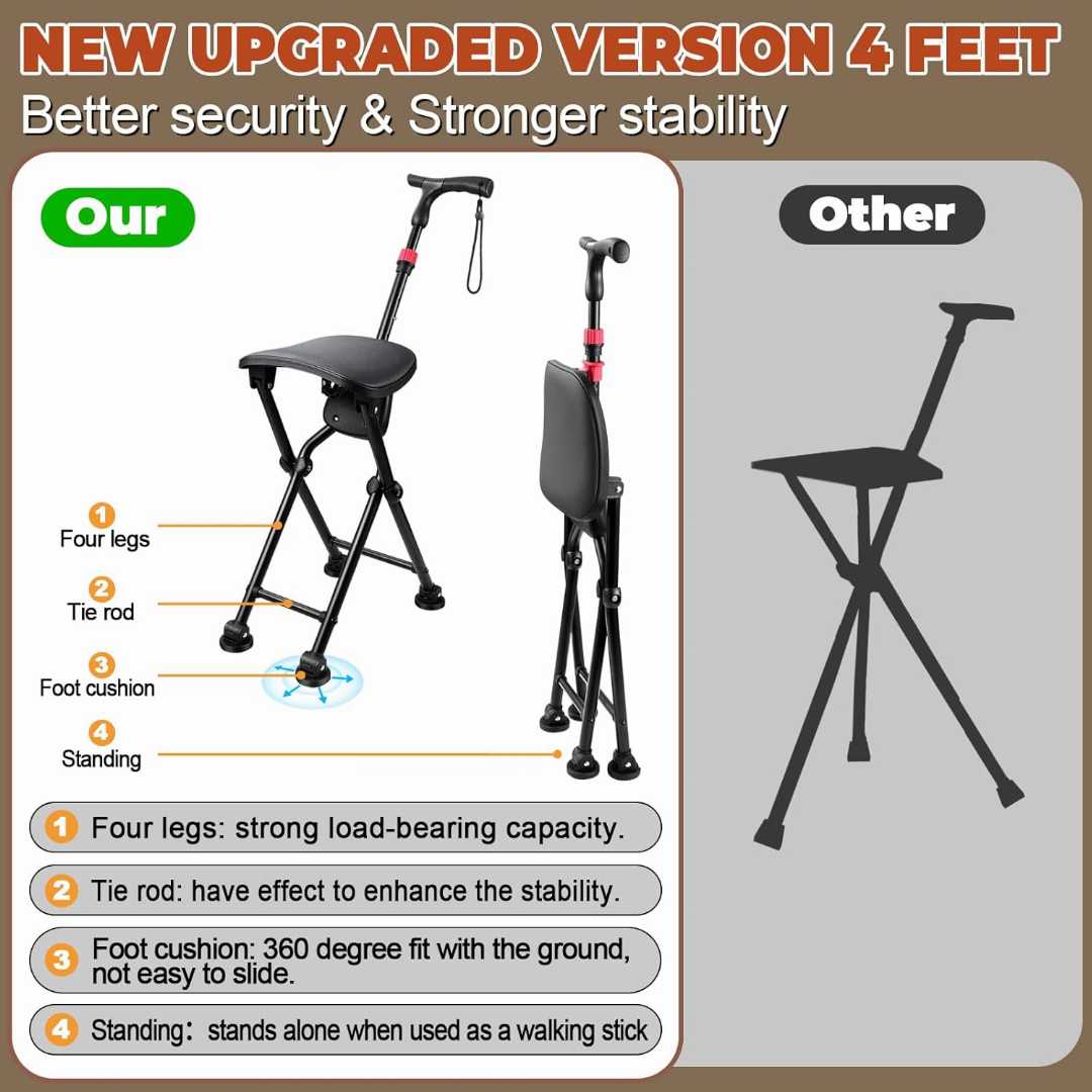 heavy duty walking cane for men and women,durable walking stick for balance support, portable folding cane for seniors,lightweight collapsible cane for travel,adjustable height walking stick