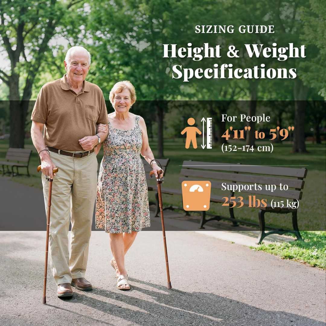  collapsible walking stick for seniors,Walking Cane with ergonomic handle,adjustable height walking stick, portable folding cane for seniors, heavy duty walking cane for men and women