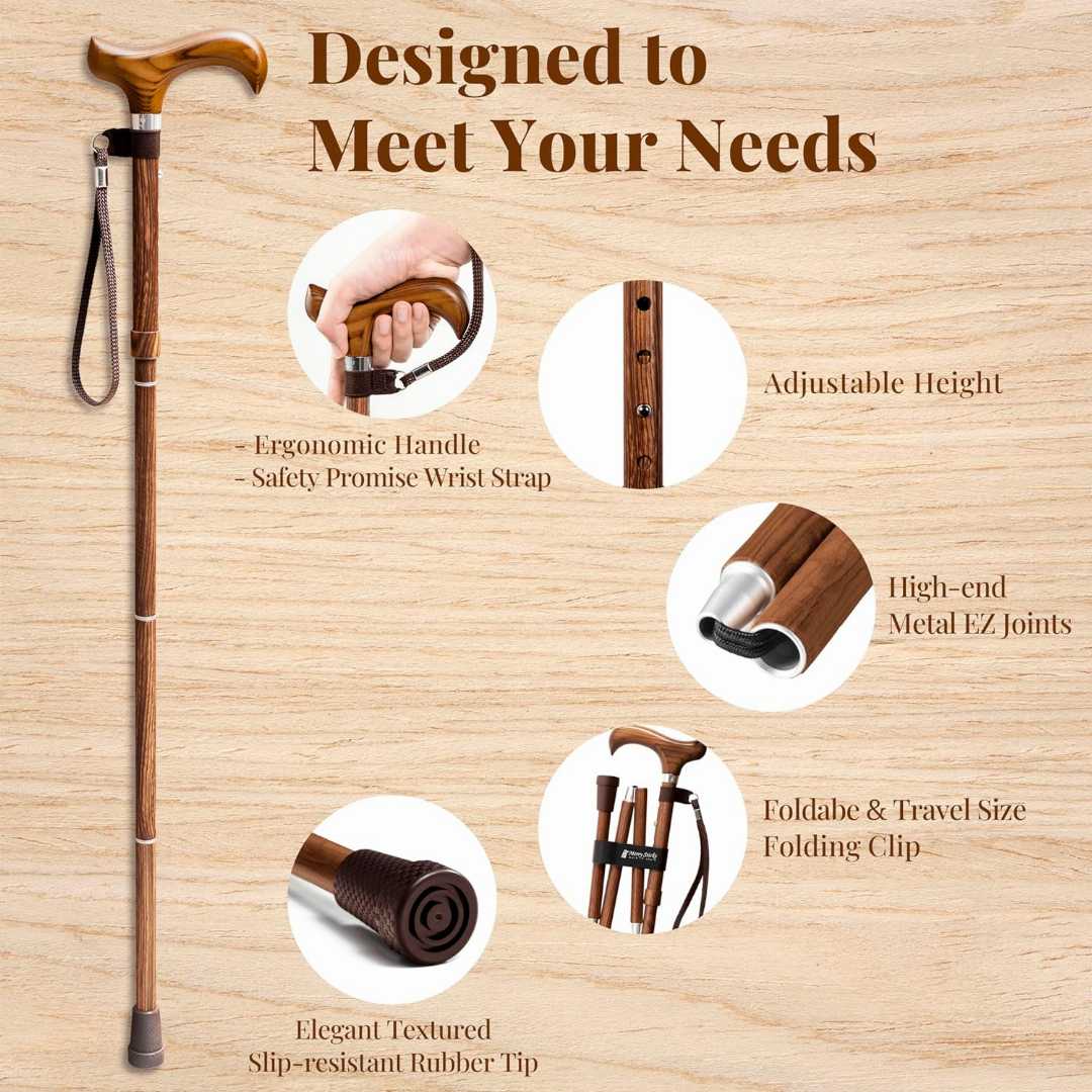  collapsible walking stick for seniors,Walking Cane with ergonomic handle,adjustable height walking stick, portable folding cane for seniors, heavy duty walking cane for men and women
