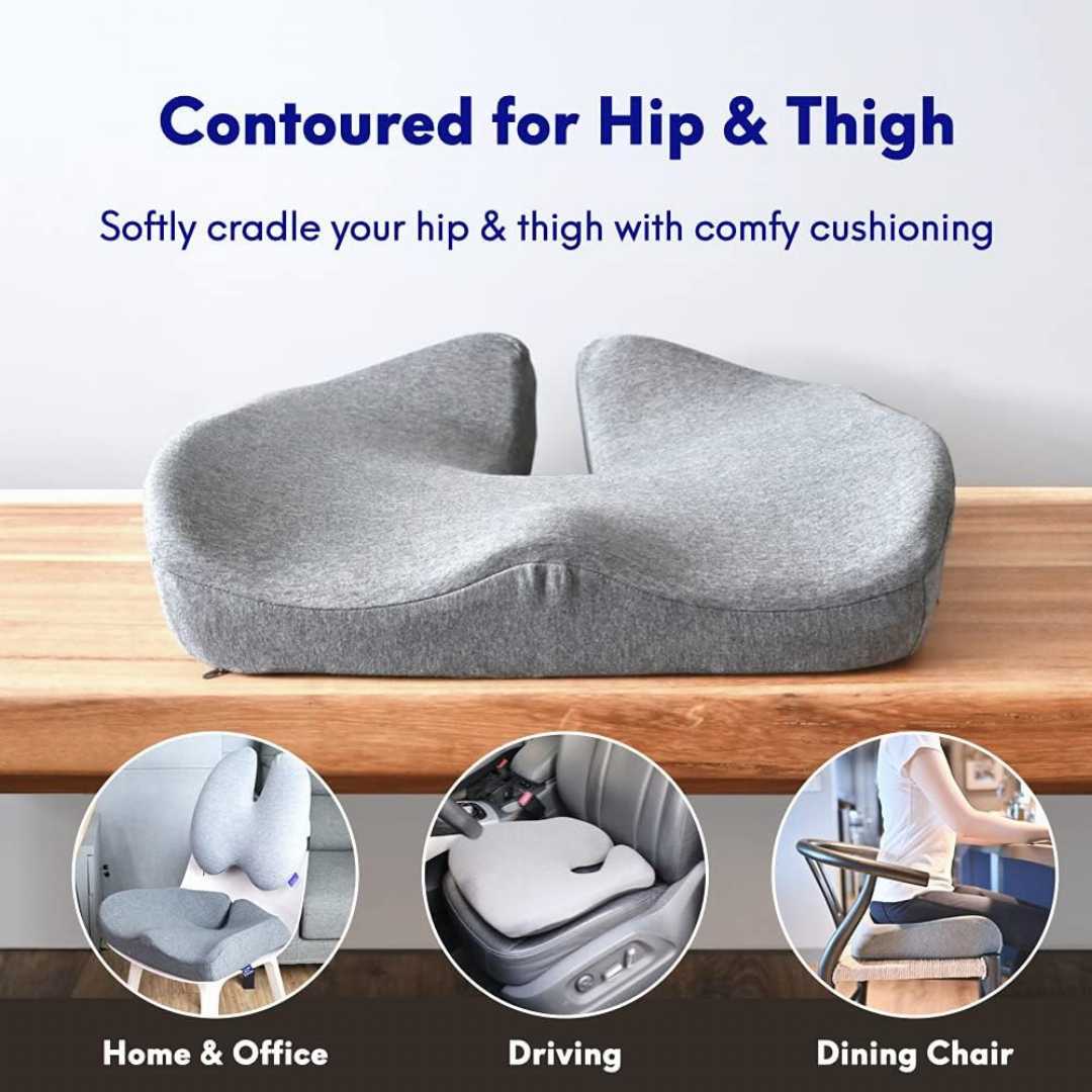 seat cushion, memory foam cushion, pressure relief cushion, sciatica cushion, ergonomic seat cushion, office chair cushion
