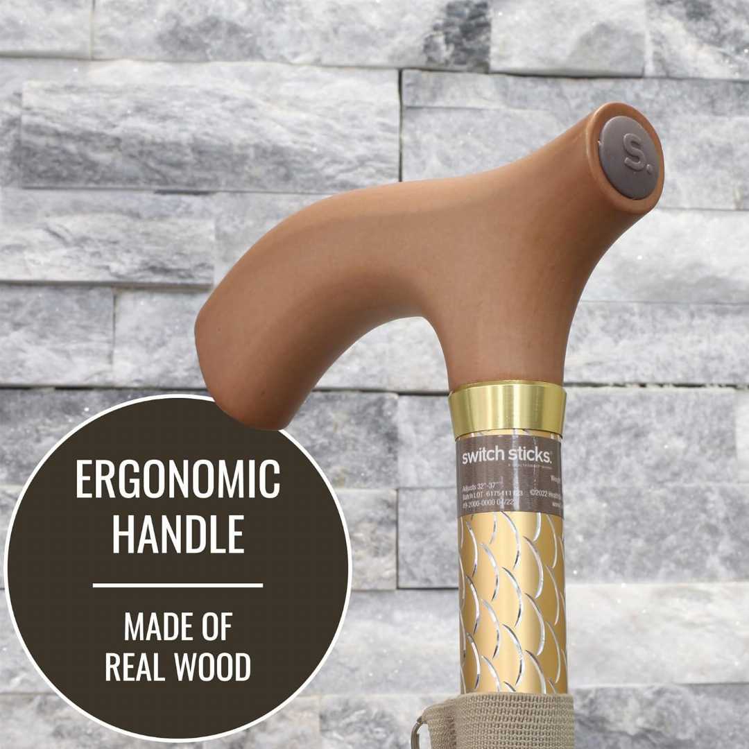 safe foldable cane for elderly adults, best walking cane for seniors, lightweight collapsible cane for travel, durable walking stick for balance support, stable free standing cane for seniors