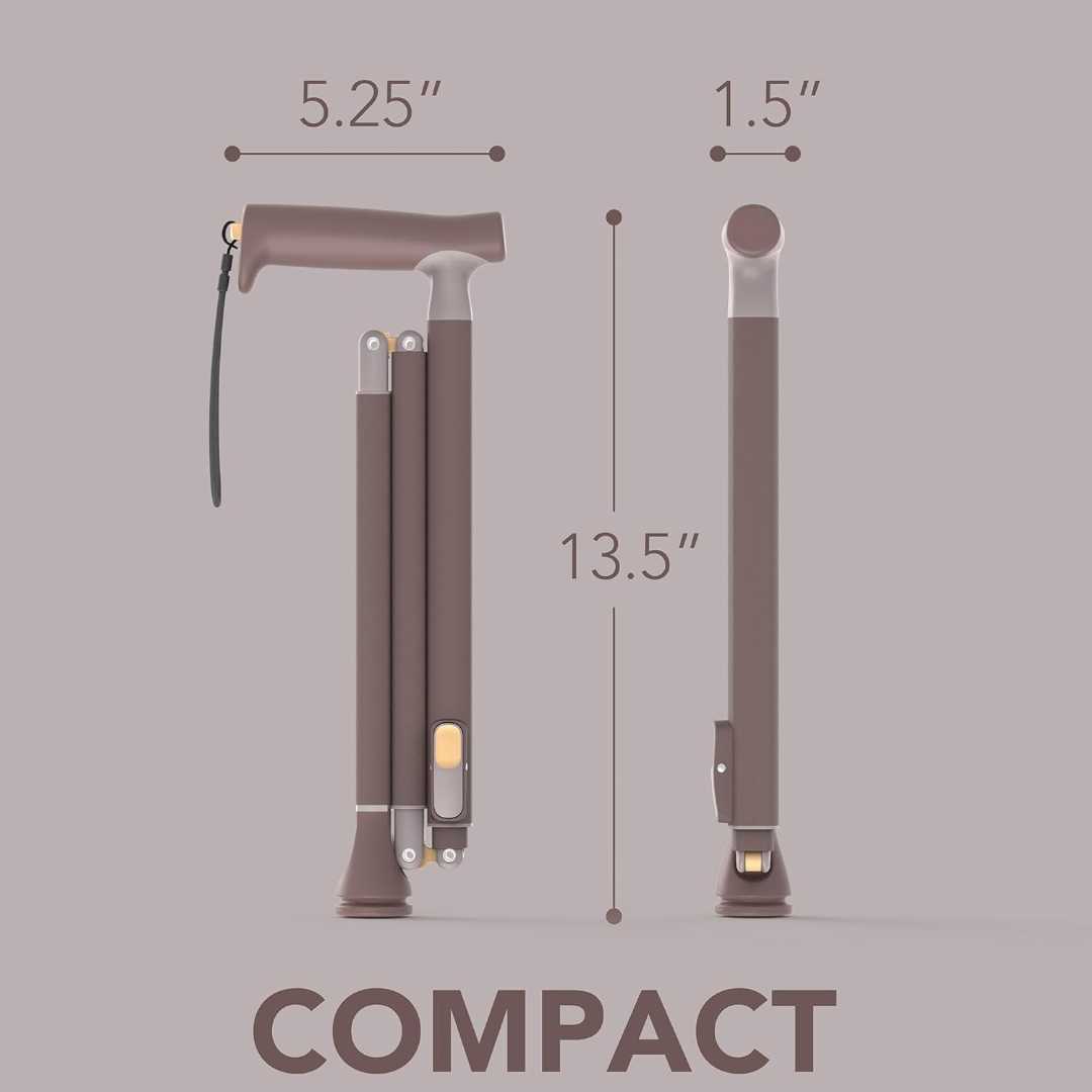 safe foldable cane for elderly adults, best walking cane for seniors, lightweight collapsible cane for travel, durable walking stick for balance support, stable free standing cane for seniors