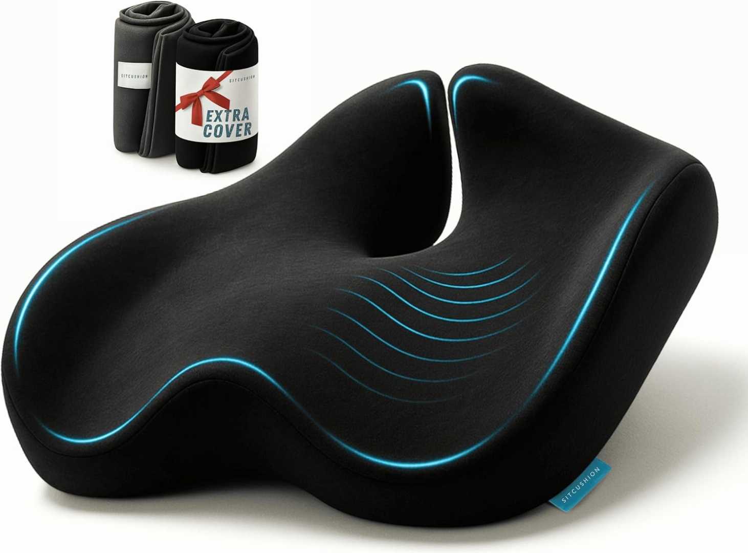  seat cushion, memory foam cushion, tailbone pain relief, sciatica cushion, office chair cushion, back pain support
