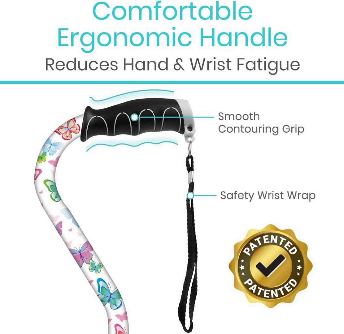 walking cane with Non-Slip ergonomic handle,Sturdy Balancing Mobility Aid for Seniors, walking cane with Non-Slip handle,safe foldable cane for elderly adults,Lightweigh Walking Cane