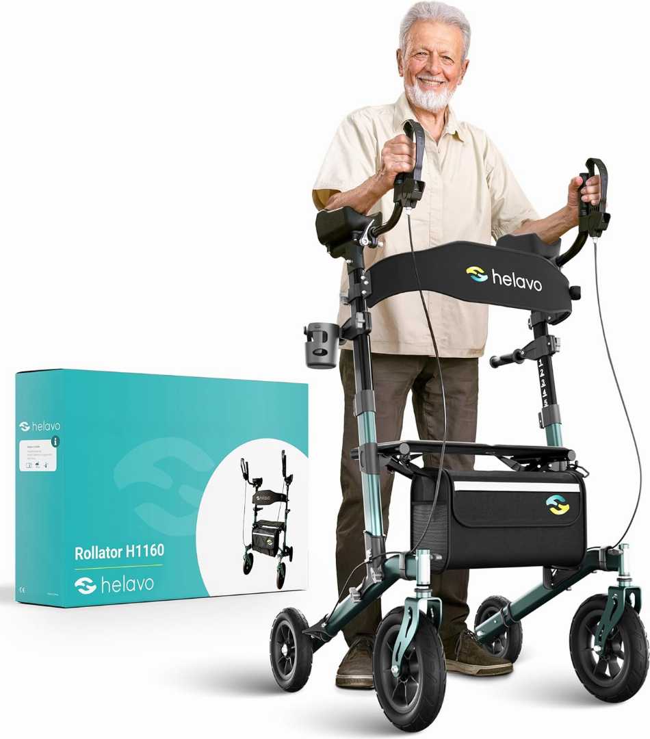 Foldable Rolling Walker with Seat, 10.6 lbs Adult Walkers, Ultralight Rollator Walker with 4 Wheels and Seat, Ultralight Rollator Walker with Seat for seniors, Ultralight Rollator Walker with Seat