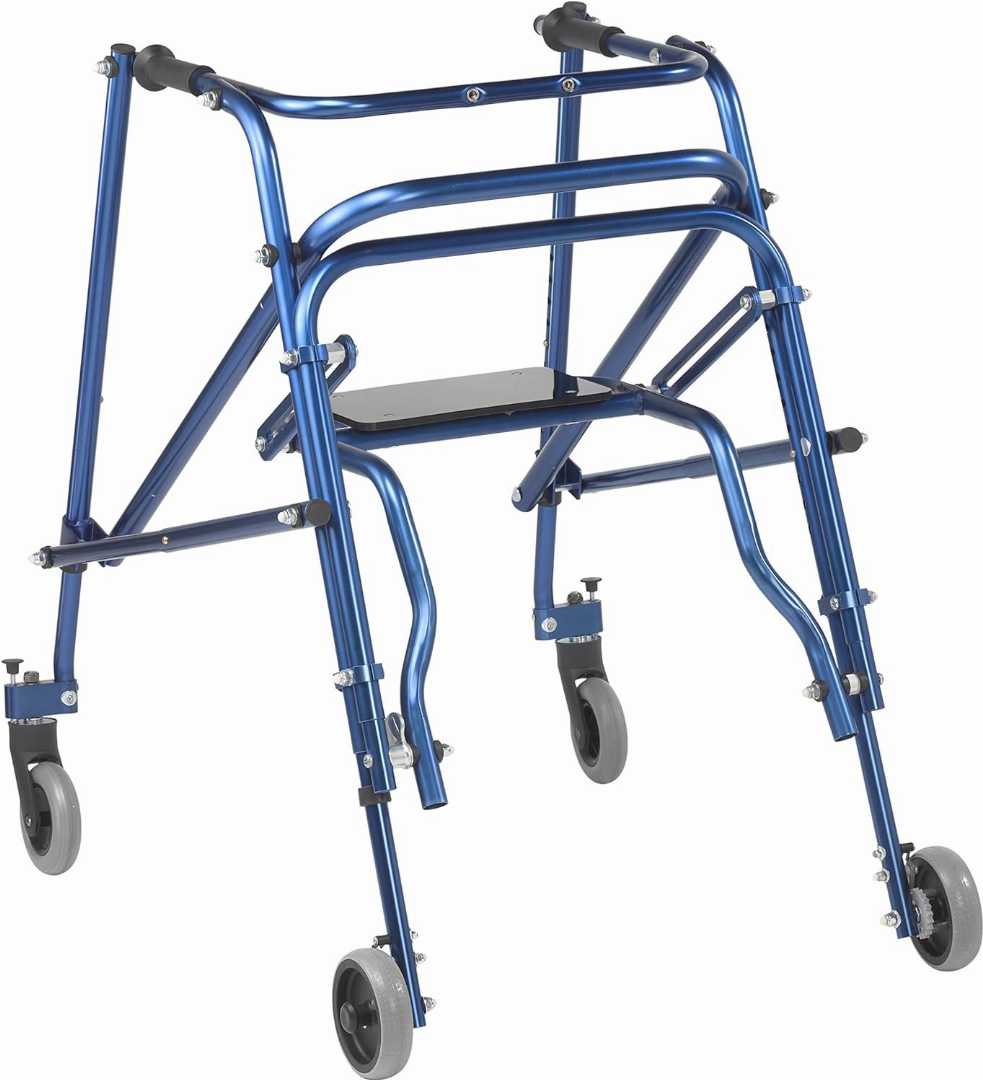 Lightweight Indoor Rollator for Seniors, Foldable Walker with Tray for Seniors, Foldable Walker with Tray and Basket, Walker for Small Spaces, Foldable Walker with Tray and Basket for olders