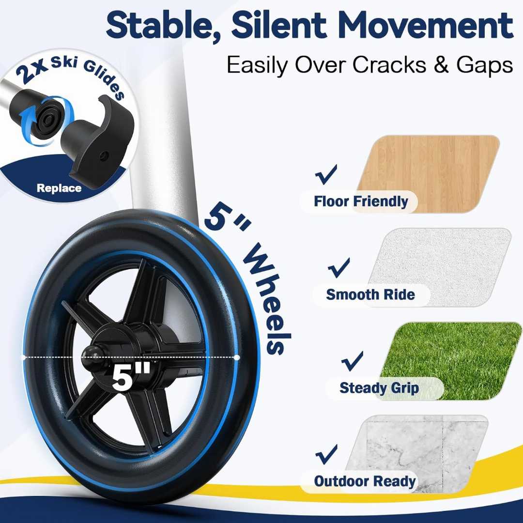 Height Adjustable Standard Compact Walker, Lightweight Walkers for Seniors with Wheels, Folding Walker with 2 Precut Tennis Balls, Folding Walker with 2 Precut Tennis Balls for Seniors