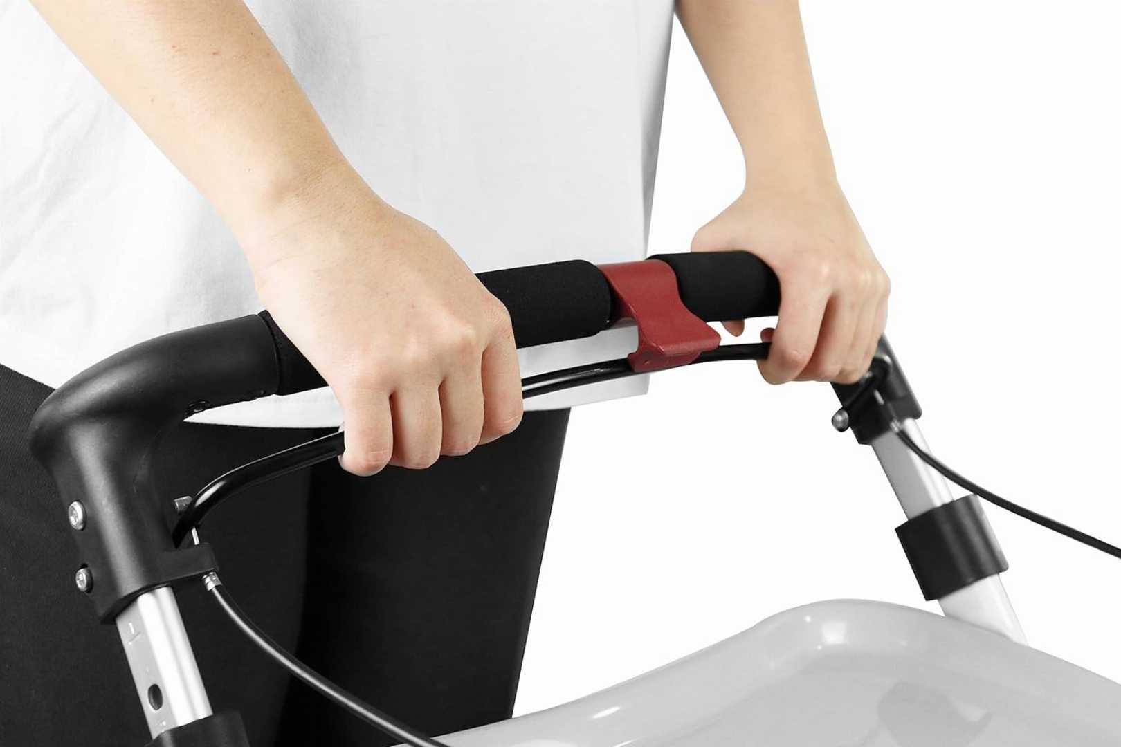 Foldable Walker for Seniors,Walker with 4 Wheels and Brakes,Foldable Walker with Tray and Basket,Walker for Small Spaces,Foldable Walker with Tray and Basket for olders,Lightweight Indoor Rollator