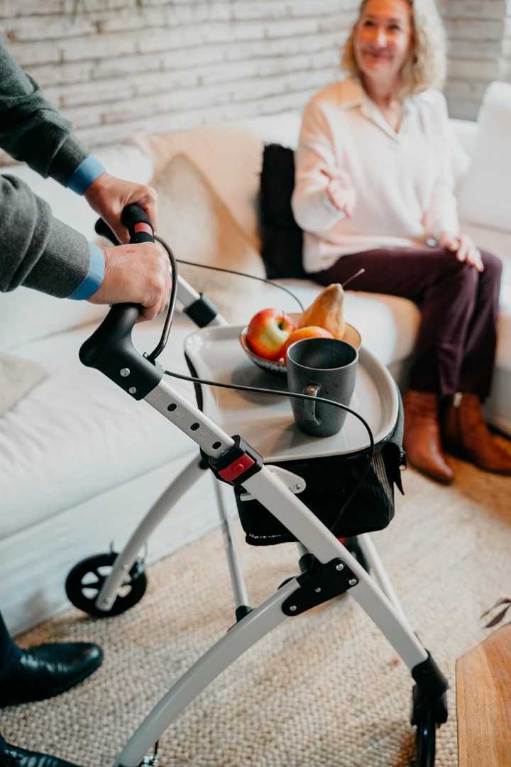 Foldable Walker for Seniors,Walker with 4 Wheels and Brakes,Foldable Walker with Tray and Basket,Walker for Small Spaces,Foldable Walker with Tray and Basket for olders,Lightweight Indoor Rollator