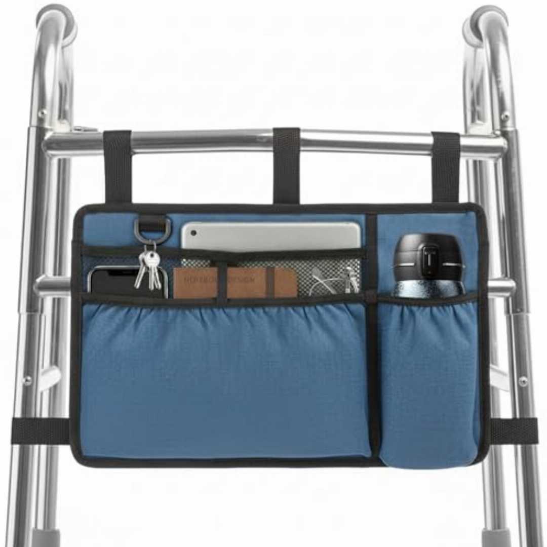 folding walker bag
walker accessories for seniors
walker storage bag with cup holder
large capacity walker basket
water resistant walker bag
walker organizer with pockets
walker bag for elderly
