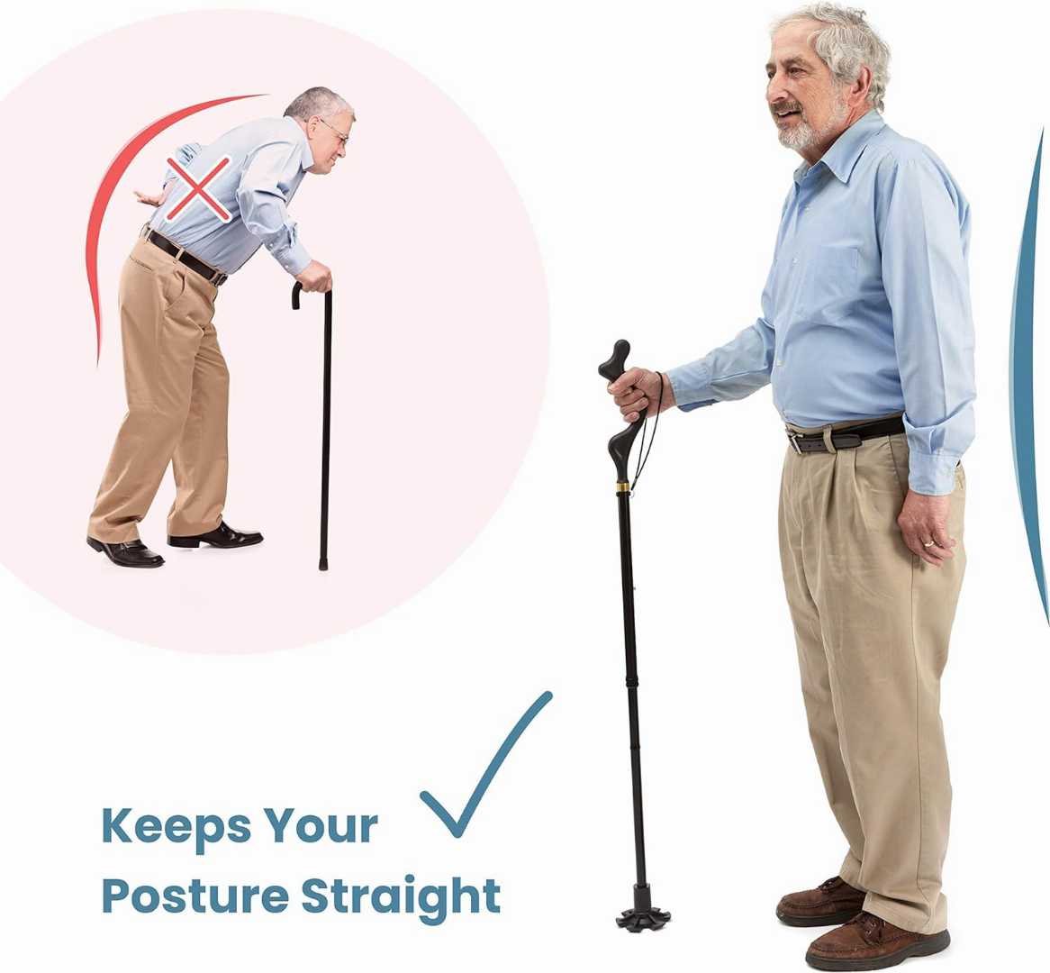best cane for elderly balance, quad cane, adjustable walking cane, walking cane for seniors, balance support cane, foldable walking cane, mobility aid for elderly, stable walking cane, ergonomic cane