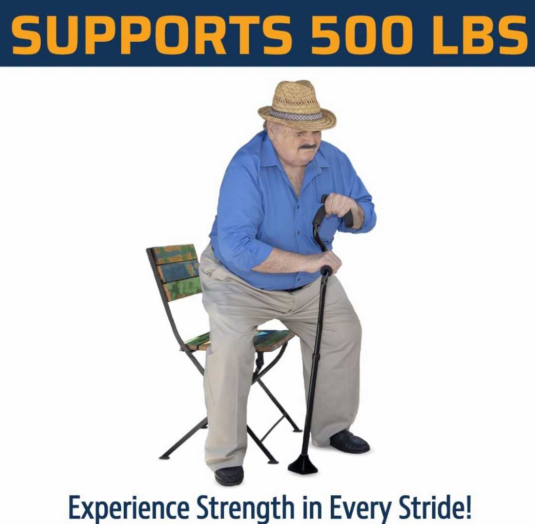 strongarm comfort cane, ergonomic walking cane, forearm grip cane, walking cane for seniors, heavy duty cane, adjustable walking cane, self standing cane, mobility aid, wrist support cane, anti slip 
