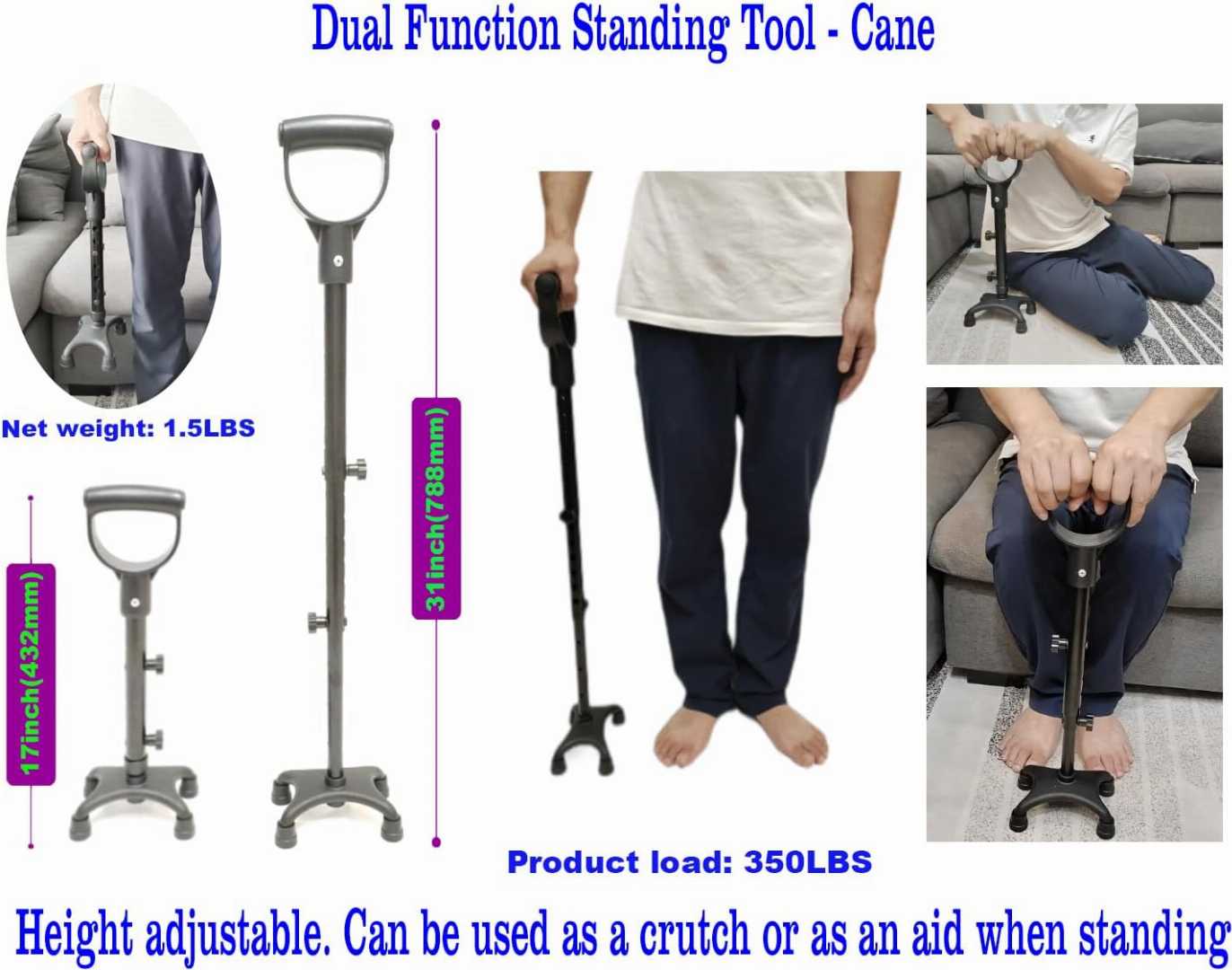 stander cane, stand assist walking cane, elderly support cane, mobility aid for seniors, adjustable walking cane, chair lift assist cane, floor assist cane, stability cane, walking cane for adults, s