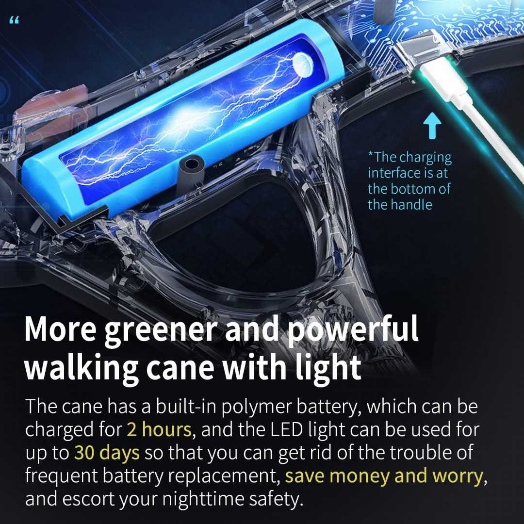 ispuoocti walking cane, smart alarm walking cane, adjustable walking stick, LED walking cane, USB rechargeable cane, senior walking cane, folding walking stick, telescopic cane, multi base walking ca