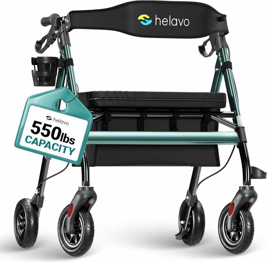 Extra Wide Heavy Duty Rollator for Seniors, Bariatric Walker with Large seat for seniors, Bariatric Walker with Large seat, Bariatric Walker with Height-Adjustable Seat for seniors, Bariatric Walker 