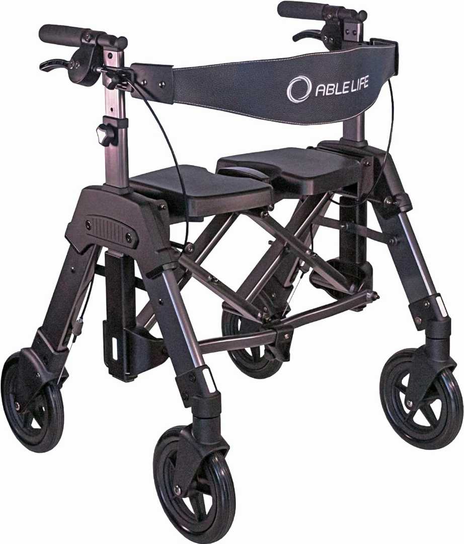 Folding,Rolling,Walker,with,Extra,Wide,Seat,and,Large,8-inch,Wheels,for,Seniors,500-pound,Weight,Capacity