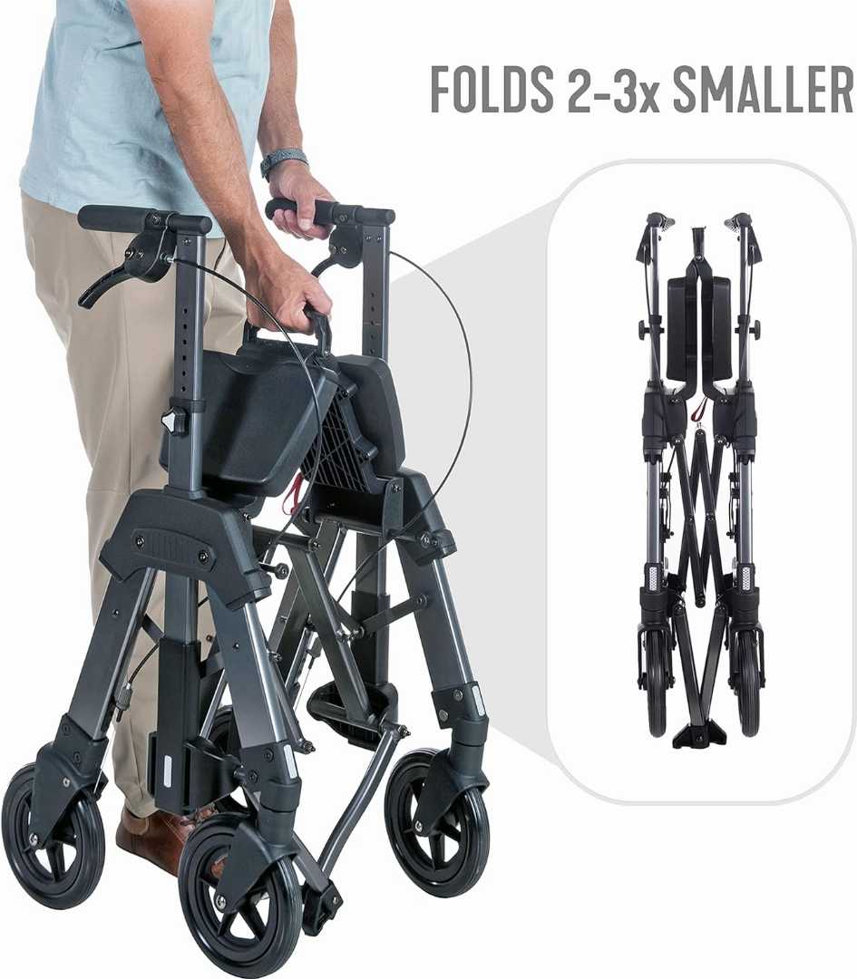 Folding,Rolling,Walker,with,Extra,Wide,Seat,and,Large,8-inch,Wheels,for,Seniors,500-pound,Weight,Capacity