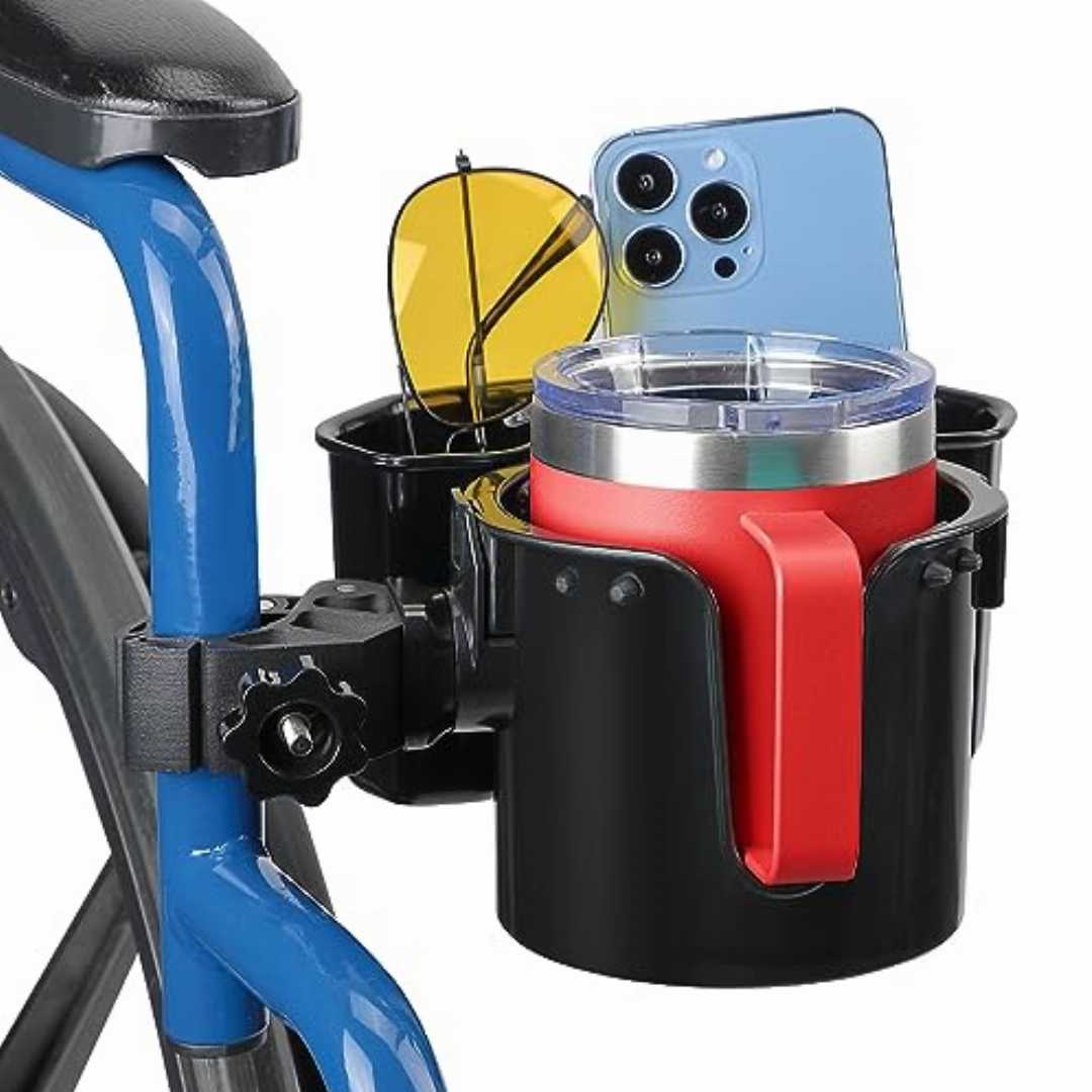 JOYTUTUS walker cup holder,wheelchair cup holder with storage,2-in-1 cup holder for walker,walker cup holder with storage box,rollator cup holder,mobility cup holder,walker accessories cup hold