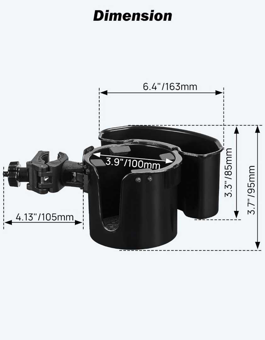 JOYTUTUS walker cup holder,wheelchair cup holder with storage,2-in-1 cup holder for walker,walker cup holder with storage box,rollator cup holder,mobility cup holder,walker accessories cup hold