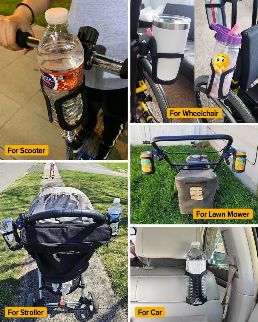 BUNDLEPRO cup holder,stroller cup holder pack of 2,universal cup holder for stroller,walker cup holder clamp,bike cup holder universal,360 degree cup holder,
mobility cup holder accessory,
