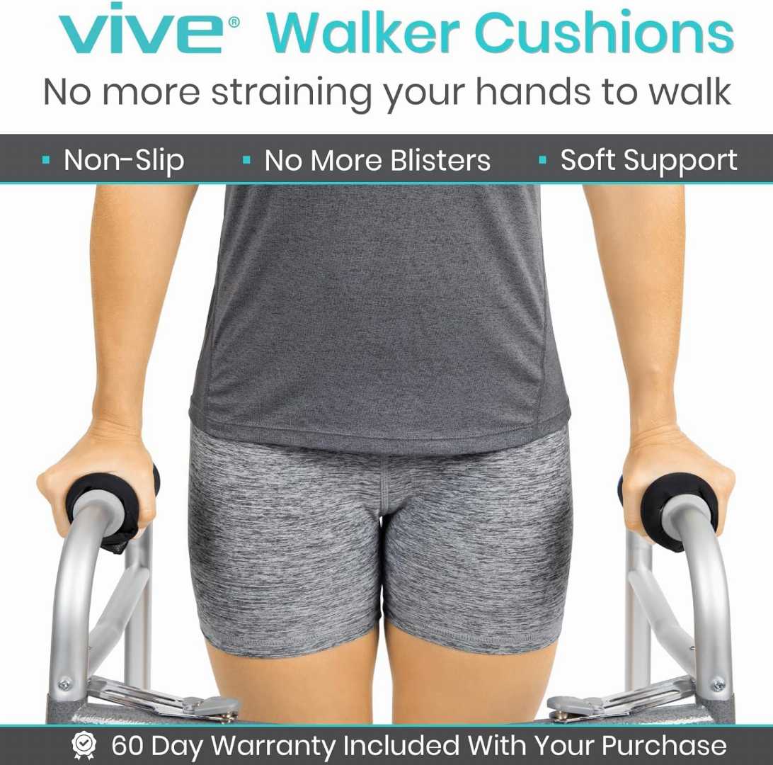 Vive walker handle cushions,padded walker grips,walker handle covers,foam walker grips,rollator handle cushions,walker accessories for seniors,soft grip walker pads,mobility aid handle covers
