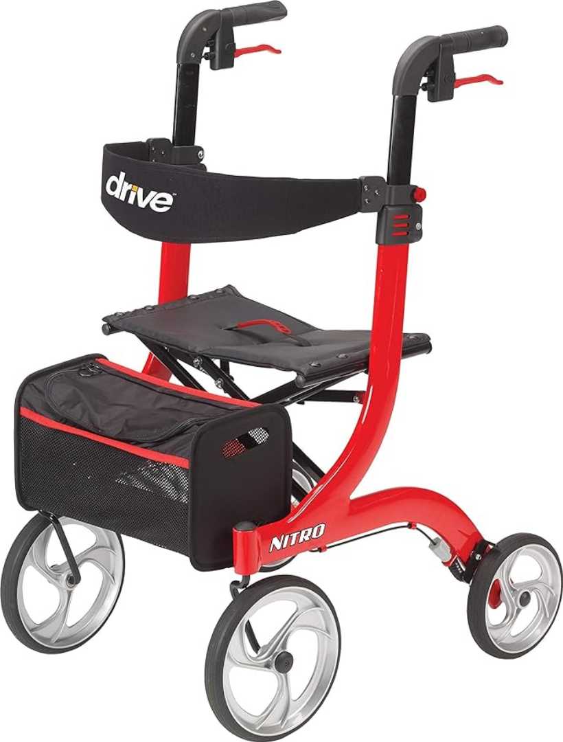 Best rollator for Senior, rollator for Senior, Best rollator, Red Walker, Best rollator for Senior With Seat, Best rollator With Seat