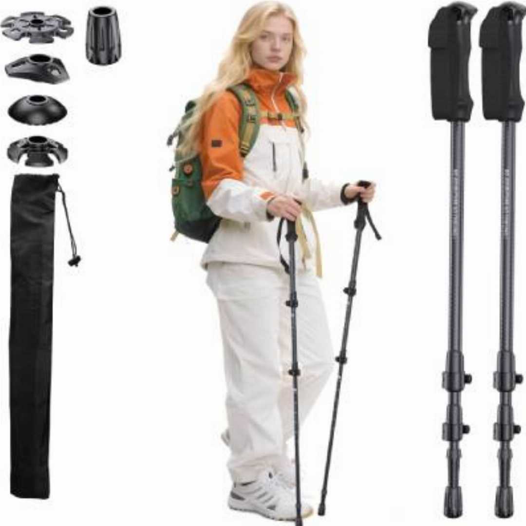 Vtsily,Carbon,Fiber,Trekking,Poles,for,Men,&,Women,Hikers
3K carbon fiber trekking poles, lightweight collapsible hiking poles, EVA grip walking sticks for men and women, shock absorbing backpacking