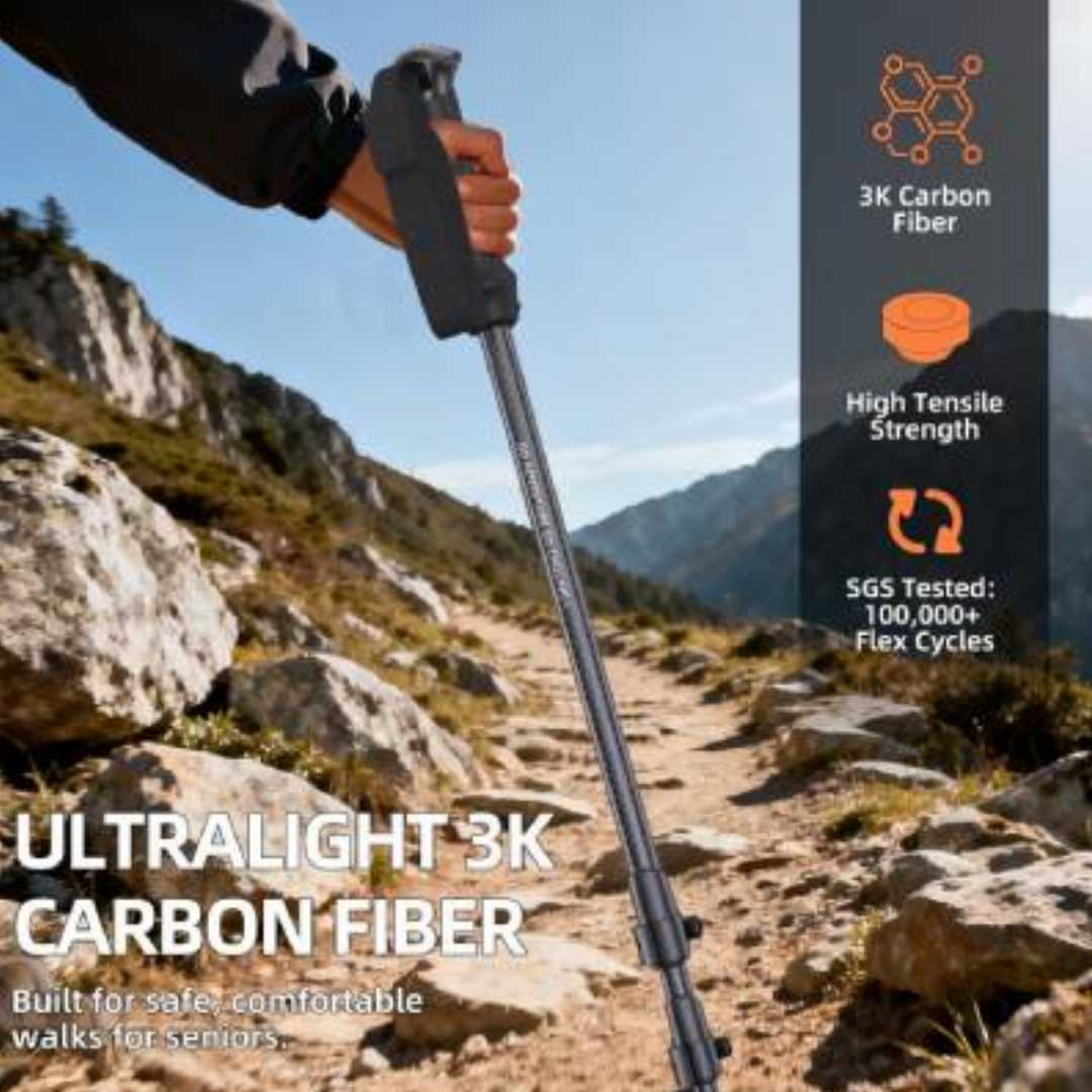 Vtsily,Carbon,Fiber,Trekking,Poles,for,Men,&,Women,Hikers
3K carbon fiber trekking poles, lightweight collapsible hiking poles, EVA grip walking sticks for men and women, shock absorbing backpacking