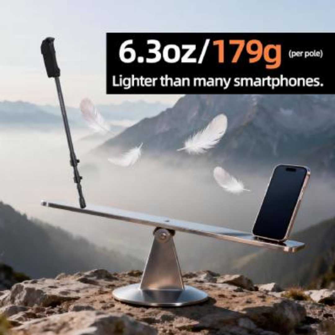 Vtsily,Carbon,Fiber,Trekking,Poles,for,Men,&,Women,Hikers
3K carbon fiber trekking poles, lightweight collapsible hiking poles, EVA grip walking sticks for men and women, shock absorbing backpacking