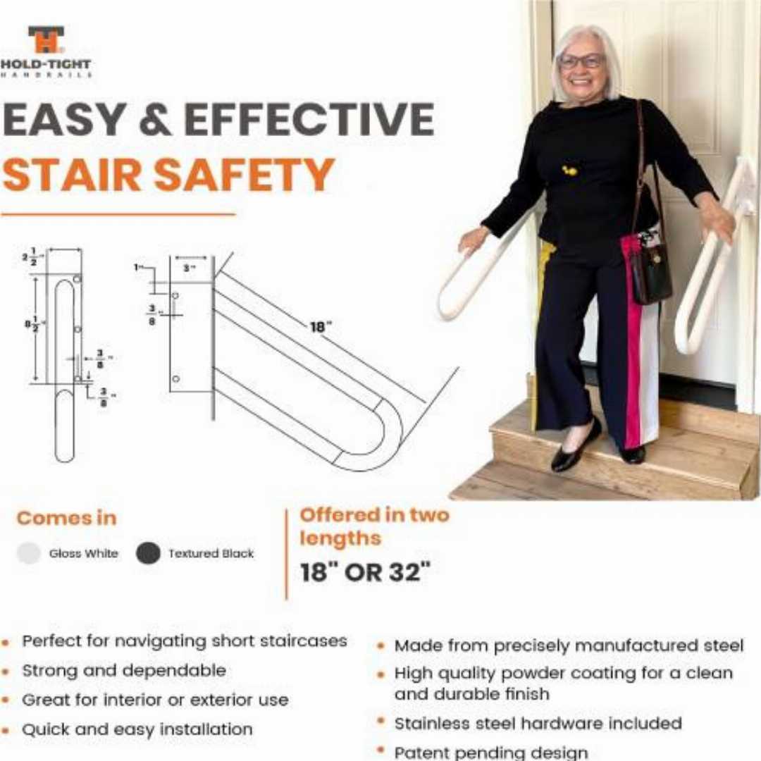 Best,Stair,Handrails,for,Senior:,Heavy,Duty,Stair,Railing,Mount,Handrail,
jamb-mount handrail, best stair handrails for senior, heavy duty outdoor stair railing, 18-inch white door jamb rail, non-sl