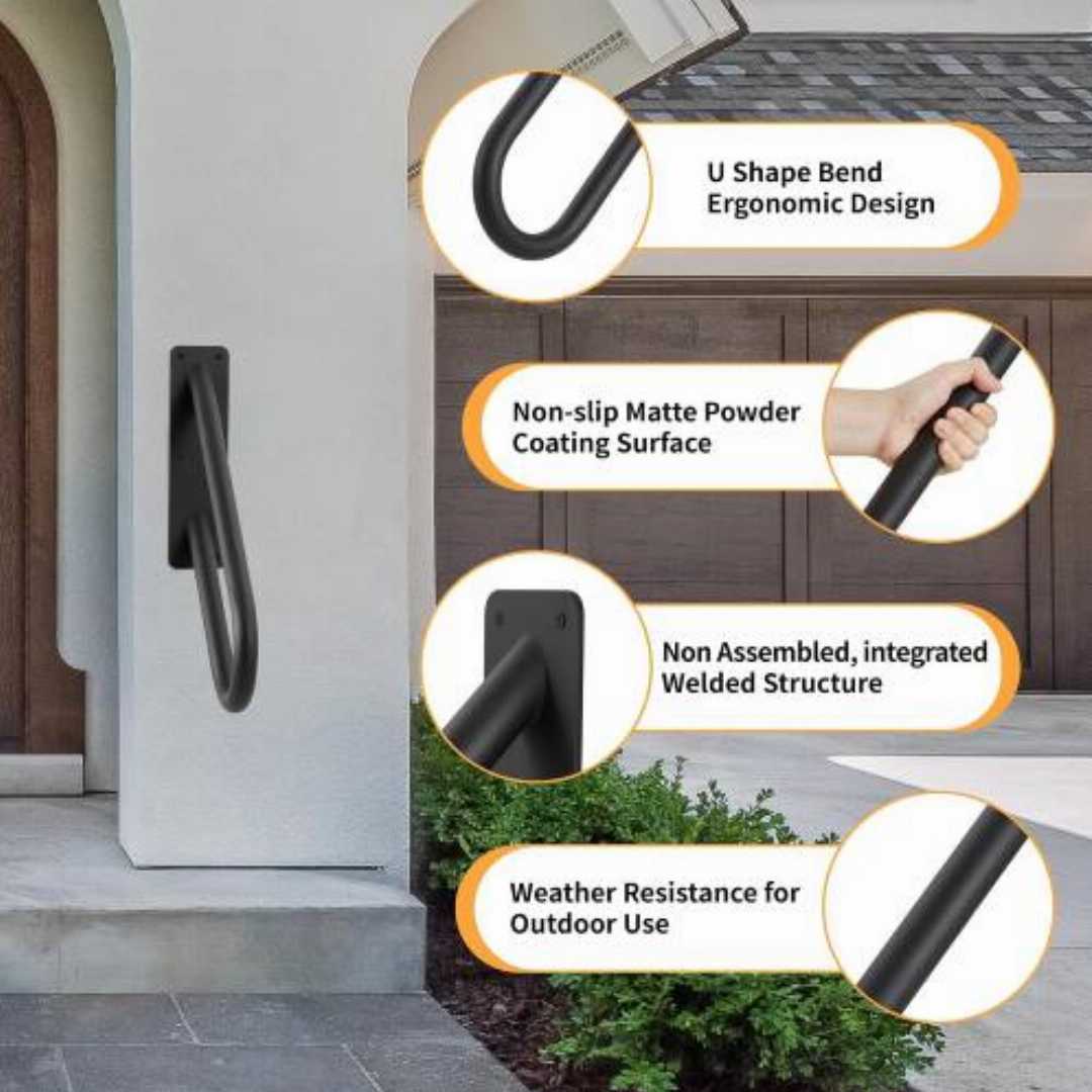 Best,Safety,Grab,Bars,for,Pregnant:,Black,Wall,Mount,Hand,Rails,for,Outdoor,Steps
U-shaped outdoor stair railing, black wall mount hand rails for outdoor steps, heavy duty garage step handrail, exte