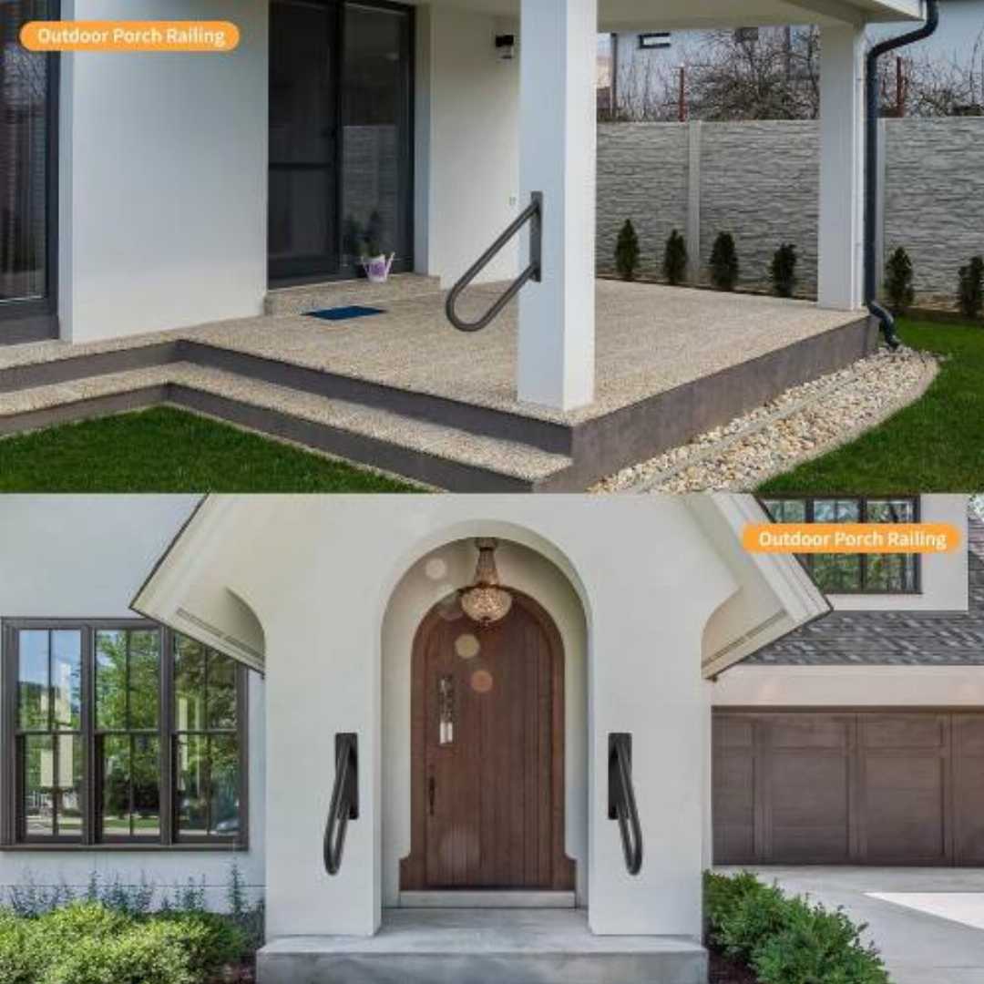 Best,Safety,Grab,Bars,for,Pregnant:,Black,Wall,Mount,Hand,Rails,for,Outdoor,Steps
U-shaped outdoor stair railing, black wall mount hand rails for outdoor steps, heavy duty garage step handrail, exte