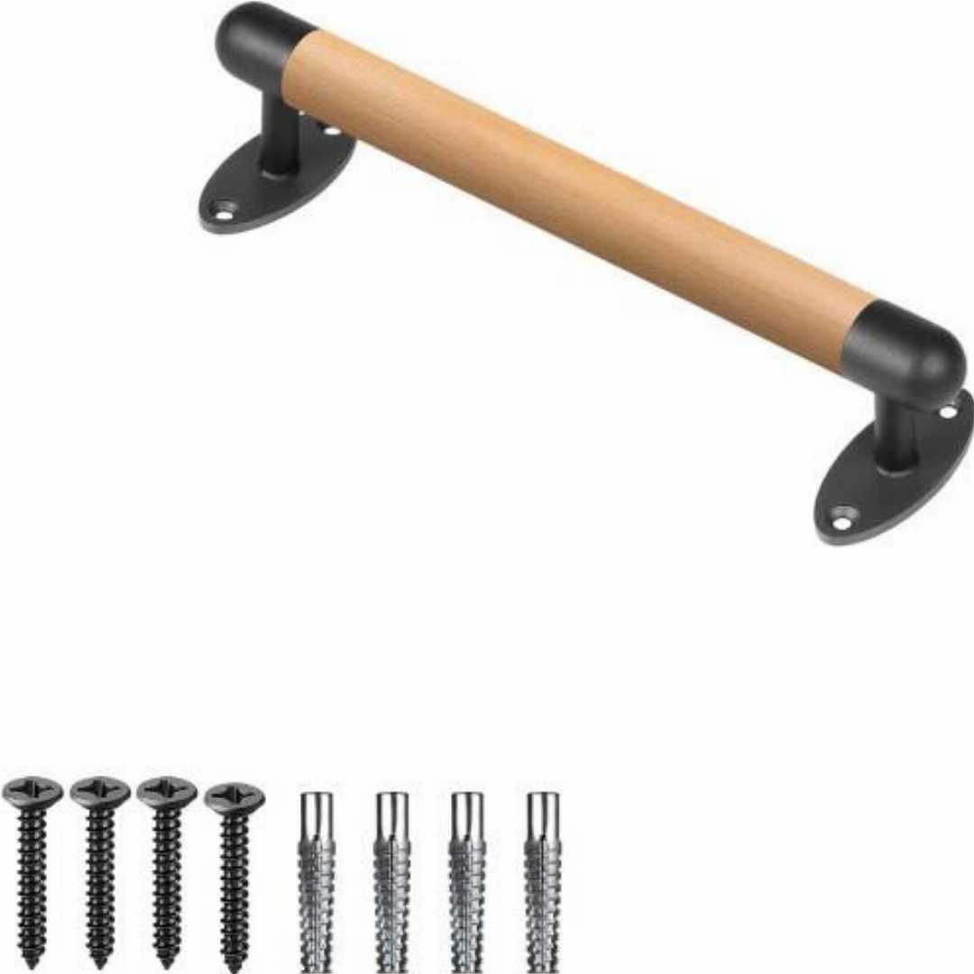 Handrail,for,Outdoor,Steps,Garage,Railing,Safety,Grab,Bar
indoor wood handrail for seniors, 16 inch stair railing, wall mount wooden grab bar, barrier-free staircase handrail, SELEWARE wood handrail