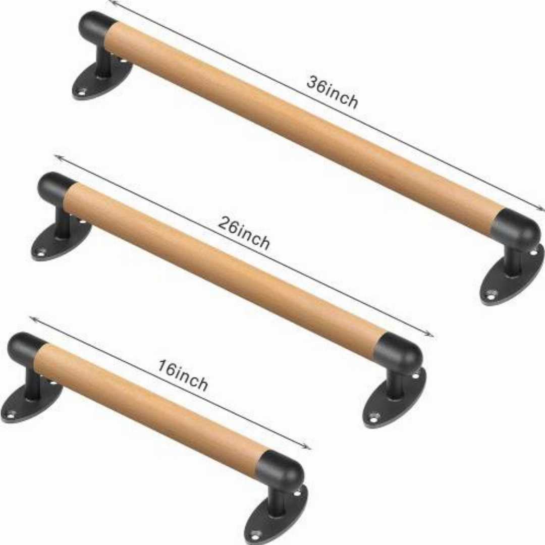 Handrail,for,Outdoor,Steps,Garage,Railing,Safety,Grab,Bar
indoor wood handrail for seniors, 16 inch stair railing, wall mount wooden grab bar, barrier-free staircase handrail, SELEWARE wood handrail