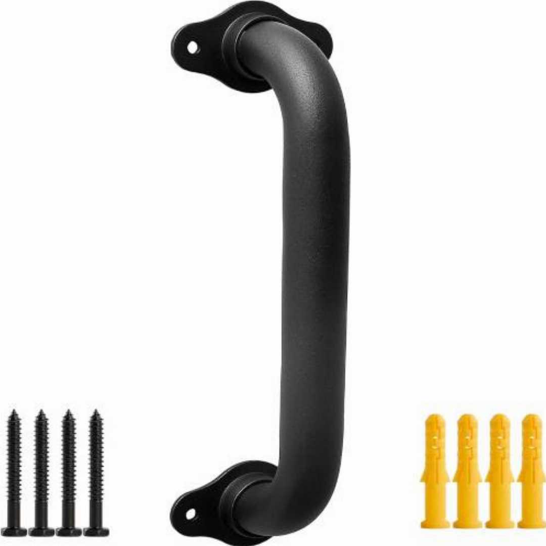 Stair,Handrails,for,Senior,:,Metal,Pipe,Handrail,Safety,Grab,Bar,for,Stairs,(Matte,Black)
12 inch wall mount handrail, 1ft metal pipe stair railing, matte black iron grab bar, short indoor handrail