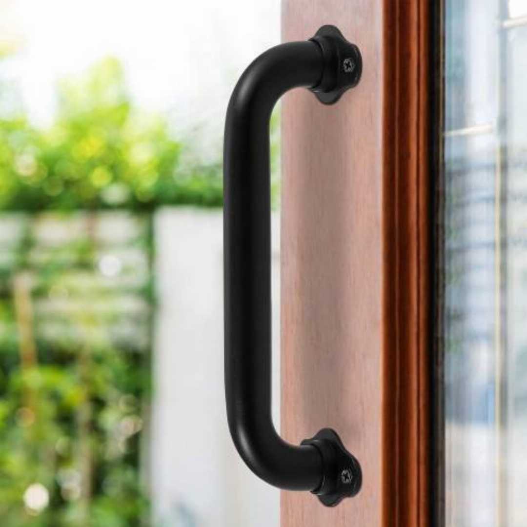 Stair,Handrails,for,Senior,:,Metal,Pipe,Handrail,Safety,Grab,Bar,for,Stairs,(Matte,Black)
12 inch wall mount handrail, 1ft metal pipe stair railing, matte black iron grab bar, short indoor handrail