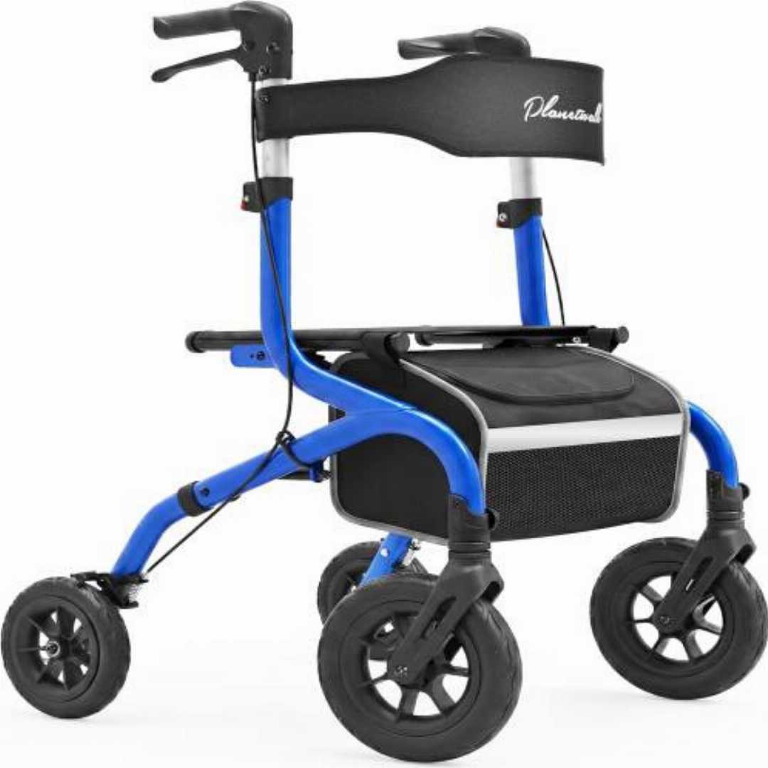 PLANET,WALK,Foldable,Rollator,Walker,For,Seniors:,Mobility,Aid,Breathable,Seat,&,Backrest,upright walkers for seniors, breathable seat rollator walker, folding mobility aid for elderly, PLANET WALK r