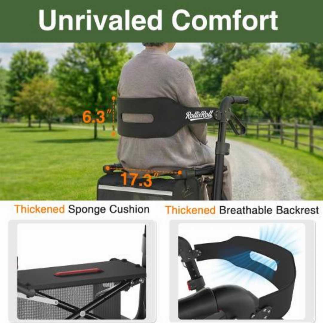 Walkers,for,Seniors:Foldable,Rollator,Walker,with,Backrest upright walkers for seniors, foldable rollator walker with backrest, padded seat mobility aid, reinforced heavy duty walker, ergonomic walki