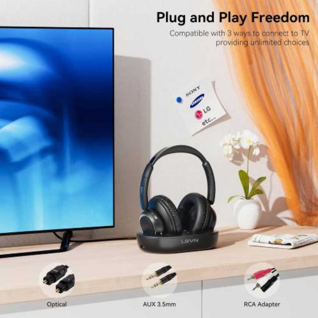 TV,Headphones,Wireless,for,Seniors,with,Transmitter,Charging,Base,TV headphones wireless for seniors USA, best headset for elderly watching TV, TV headphones with transmitter charging base, wireless
